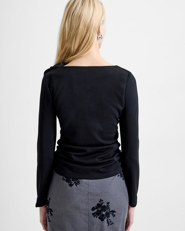 French Connection Valetta Rosette Top - Black