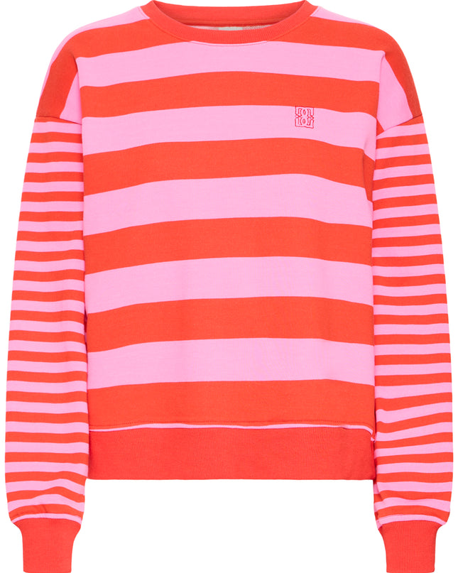 Lulani Striped Sweatshirt - Red/Pink