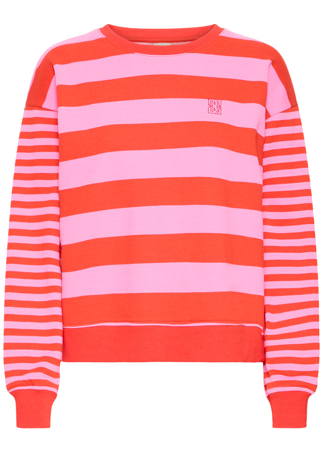 Lulani Striped Sweatshirt - Red/Pink