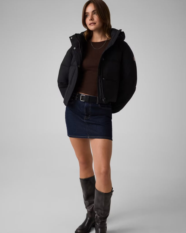 Guess Jeans Cropped Puffer Coat - Black