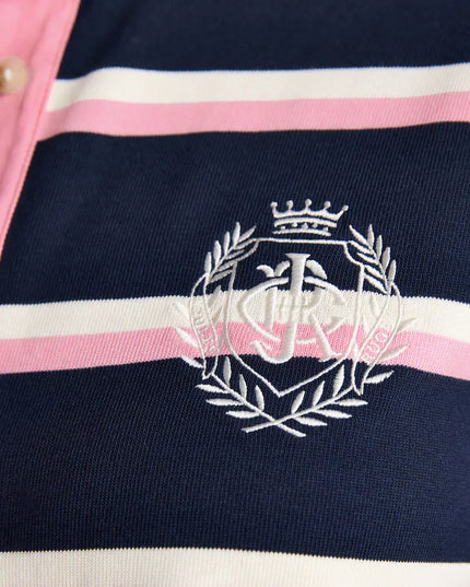 Lara Striped Rugby Shirt - Navy & Pink
