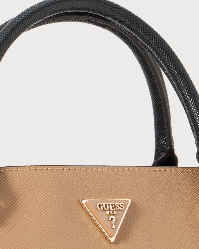 Guess Noelle Luxury Satchel - Tan Multi