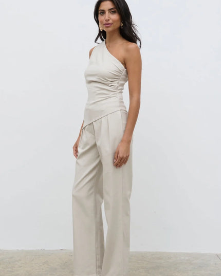 Brady Front Pleat Trouser - Chalk