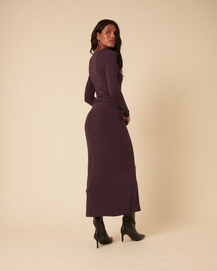 Laurella Jersey Draped Midi Dress - Purple