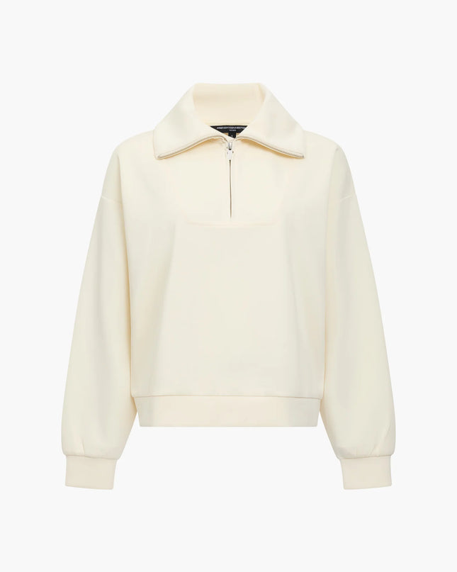 French Connection Wren Half Zip Sweater - Porcelain Cream