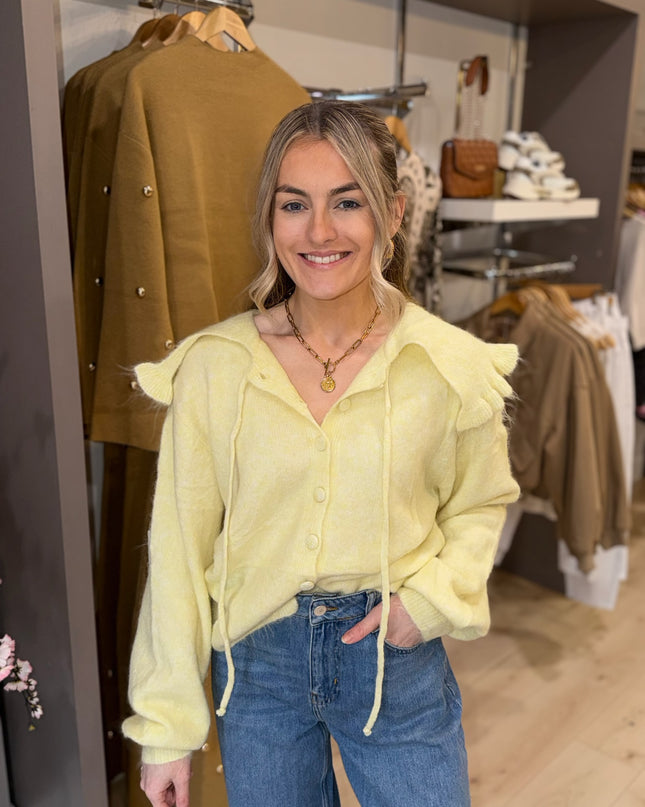 Frill Cardigan - Lemon