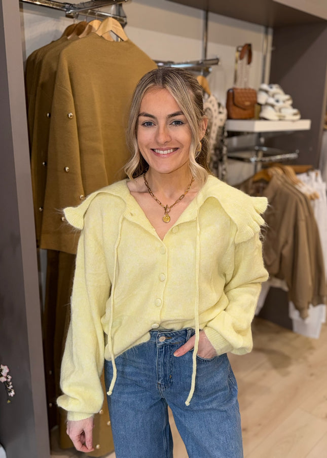 Frill Cardigan - Lemon