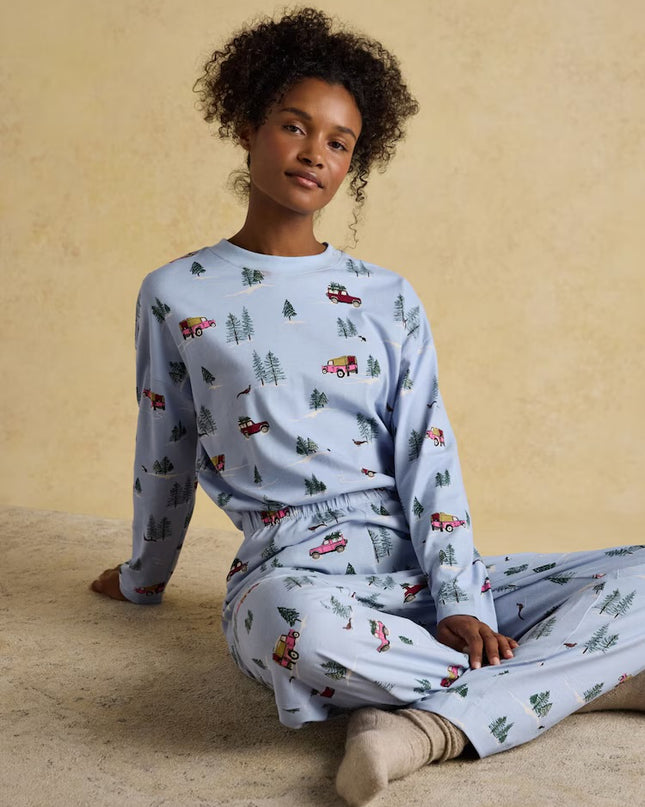 Lyla 4x4 Jersey Cotton Pyjama Set - Blue