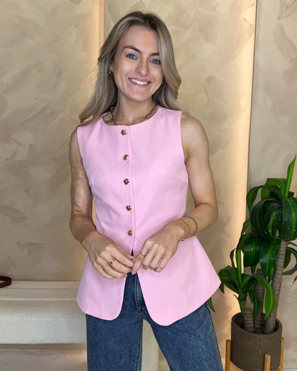 Tailored Waistcoat - Pink