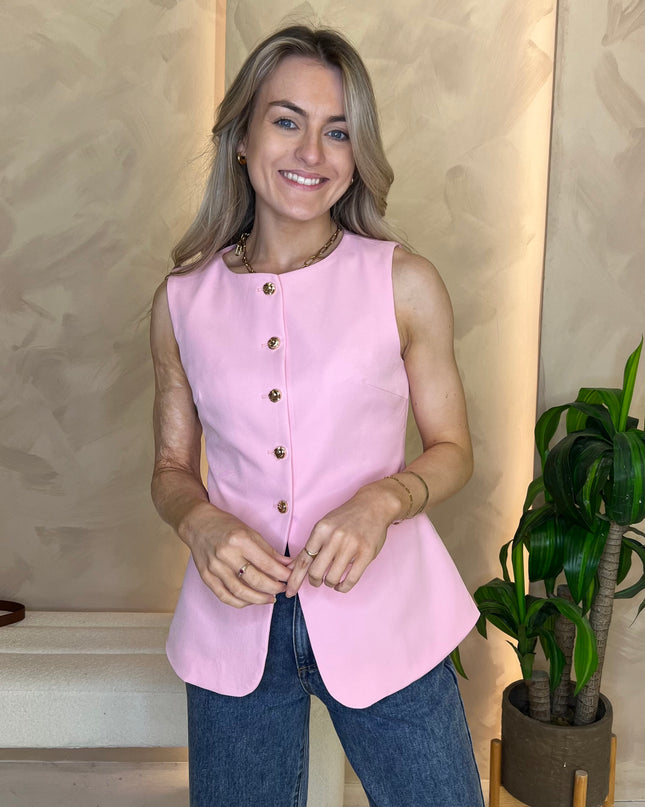 Tailored Waistcoat - Pink
