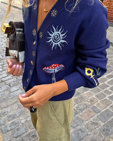 Navy Icons Cardigan