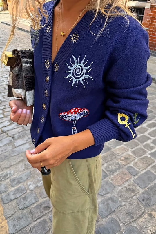 Navy Icons Cardigan