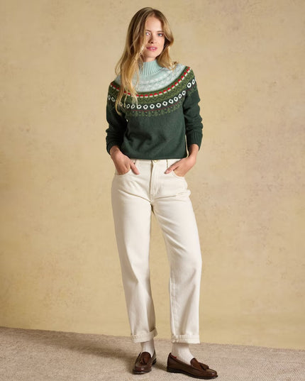 Joules Landscape Pattern Knitted Jumper - Green