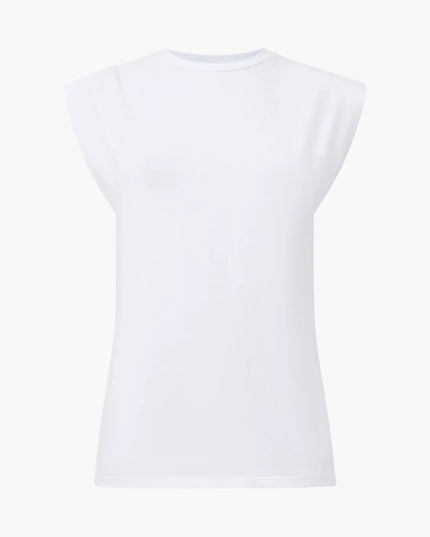 French Connection Rallie Shoulder Pad Tank Top - White
