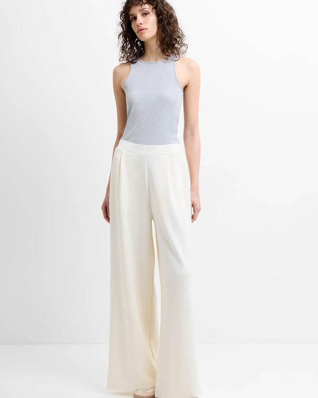 French Connection Wren Wide Leg Trousers - Porcelain Cream