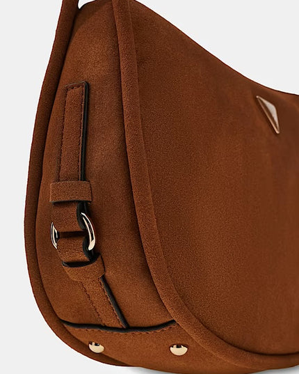 Guess Danya Suede Shoulder Bag - Cognac