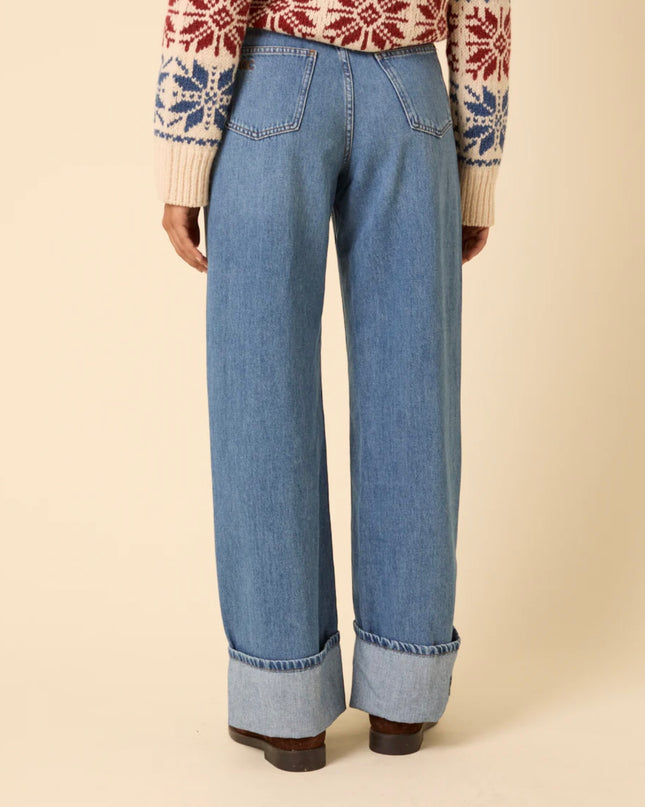 High Rise Islington Turn Up Jeans - Blue