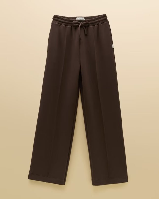 Joules Pull On Smart Wide Leg Joggers - Chocolate