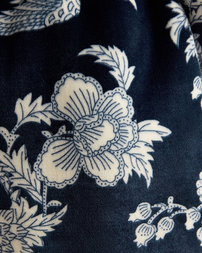 Joules Matilda Navy Flower Fleece Lined Dressin Gown