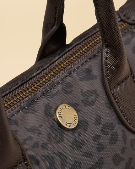 Mini Crossbody Handbag - Chocolate Leopard Print