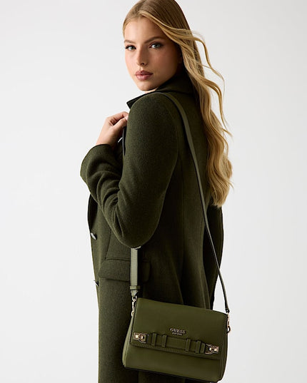 Guess Gregoria Flap Crossbody - Olive Green