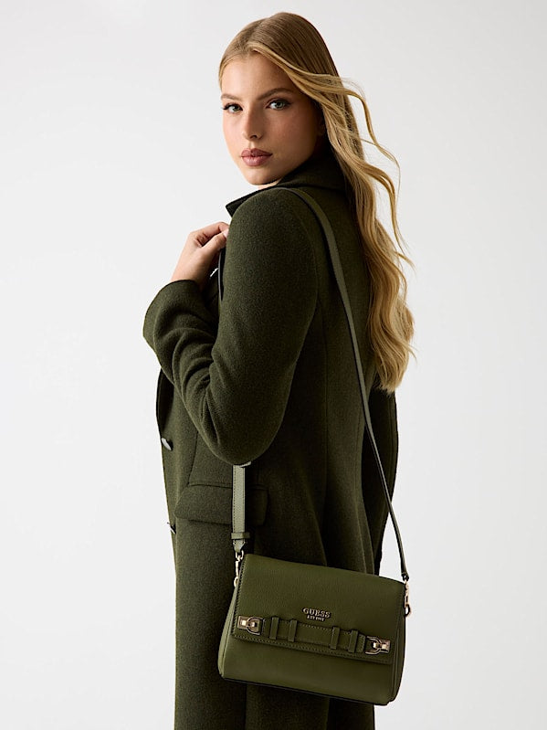 Guess Gregoria Flap Crossbody - Olive Green
