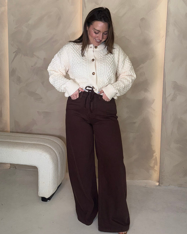 Damina Cableknit Cardigan - Birch