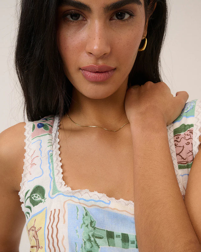 Ciara Mini Dress - White Print