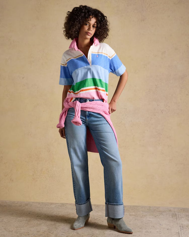 Leighton Short Sleeve Rugby Shirt - Multi Stripe