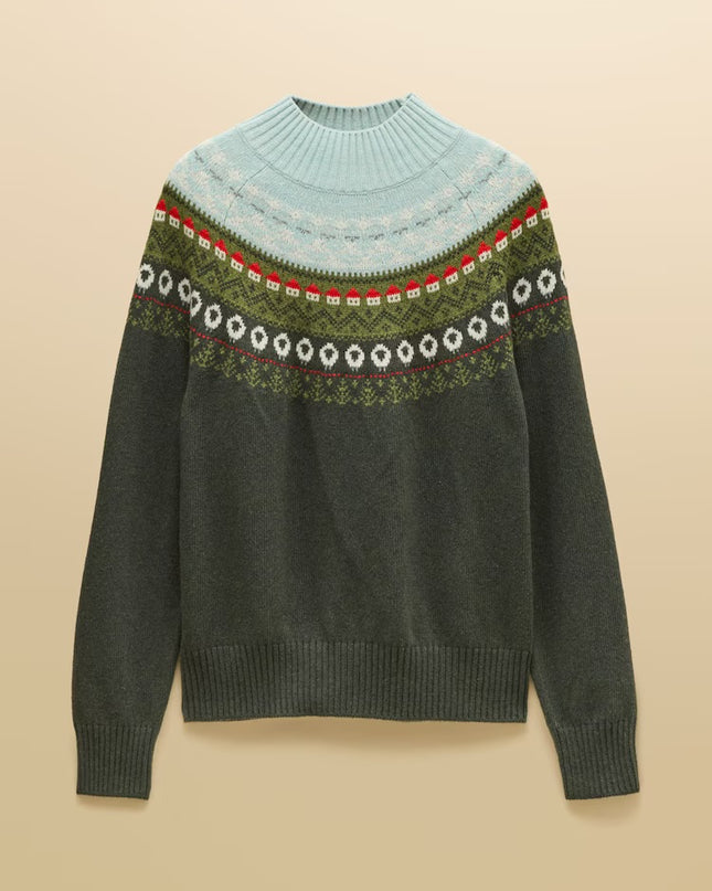 Joules Landscape Pattern Knitted Jumper - Green