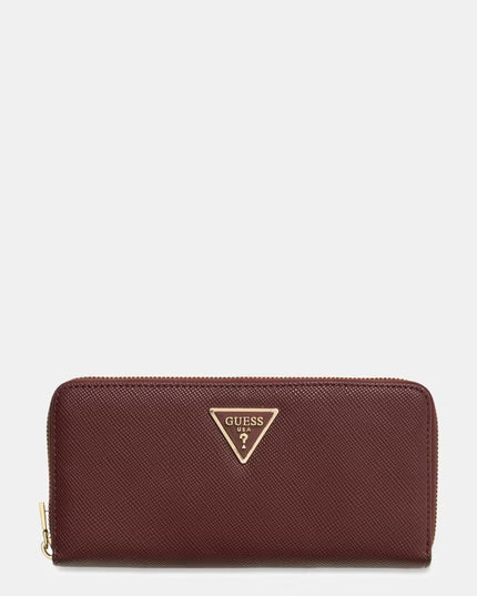 Guess Laurel II Large Zip Around Purse - Burgundy