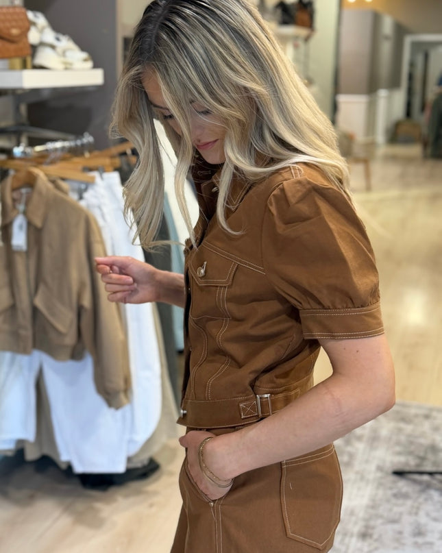 Guess Coreline Short Puff Sleeve Shirt