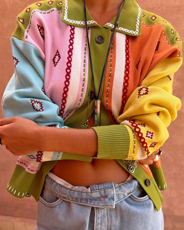 Geometric Palm Cardigan