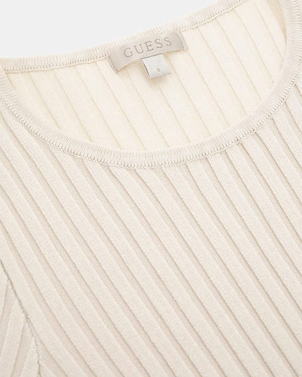 Guess Paige Pleated Mini Sweater Dress - Cream