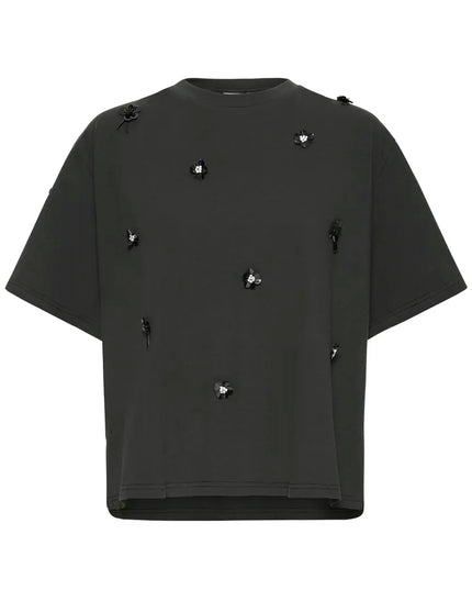 Minaya Embellished T-Shirt - Black