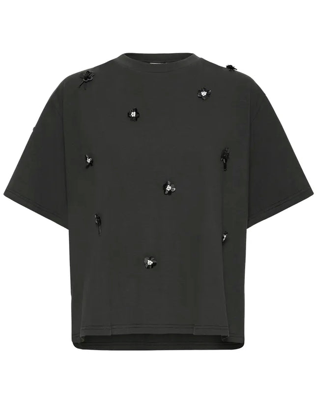 Minaya Embellished T-Shirt - Black