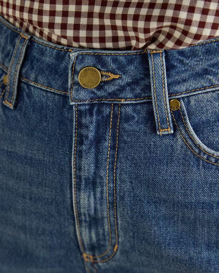 Joules High Rise Wide Leg Jean - Mid Blue