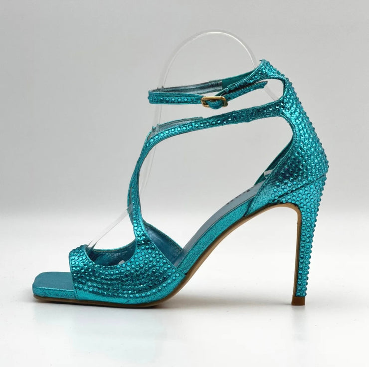 Molly Peep Toe Strappy Heel - Blue