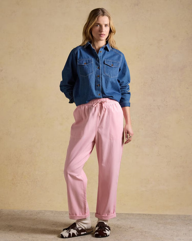 Relaxed Chino Tapered Trousers - Pink