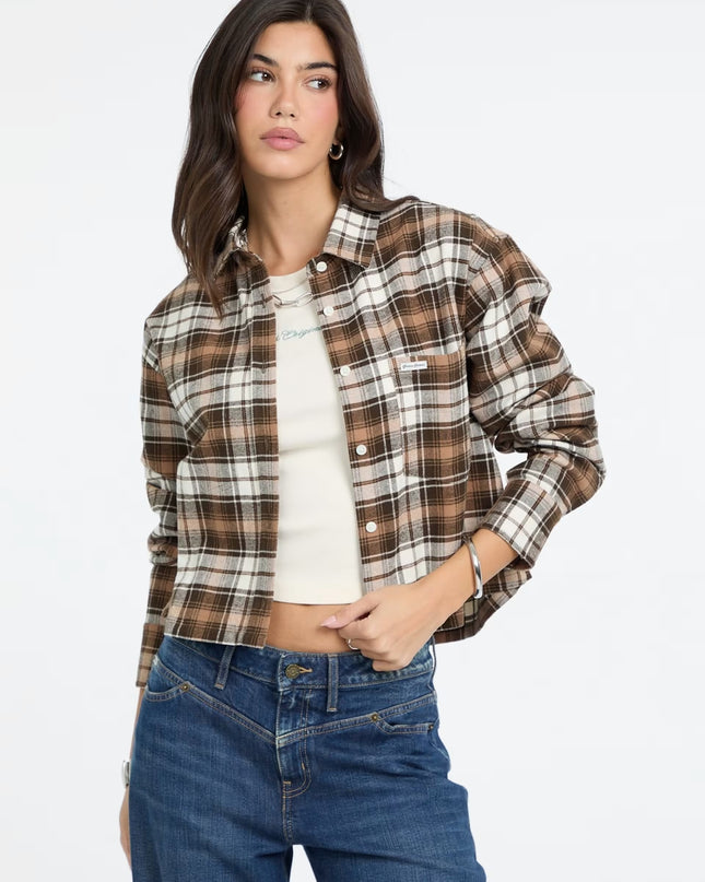Guess Jeans Boxy Shirt - Safari Tan Multi Check