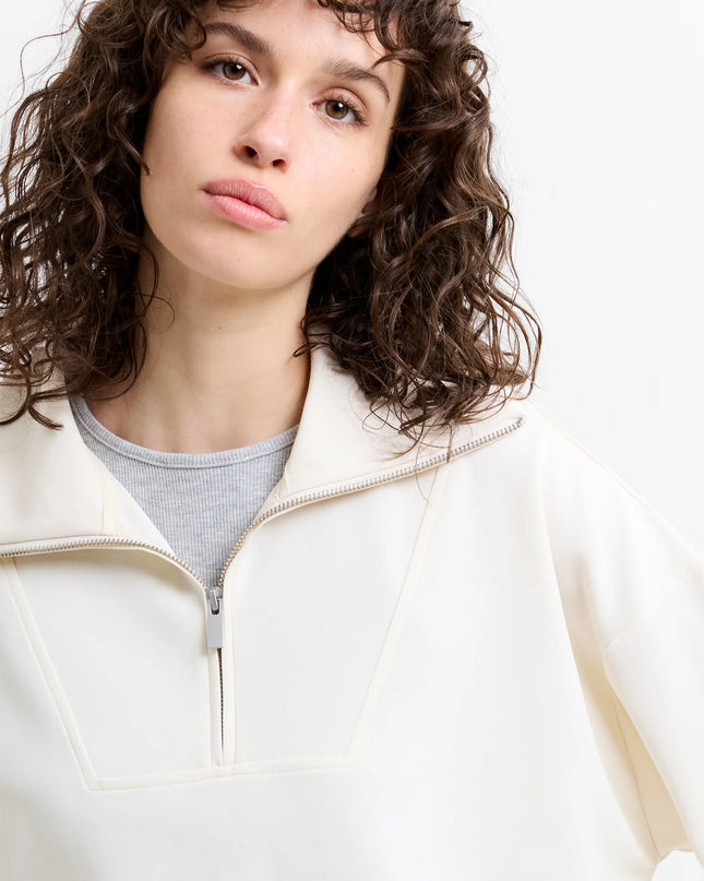 French Connection Wren Half Zip Sweater - Porcelain Cream