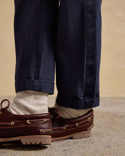 Relaxed Chino Tapered Trousers - Navy