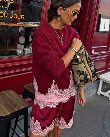 Burgundy Lace Copenhagen Jumper