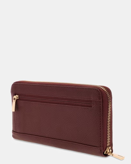Guess Laurel II Large Zip Around Purse - Burgundy