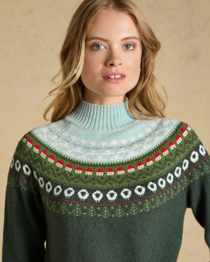 Joules Landscape Pattern Knitted Jumper - Green