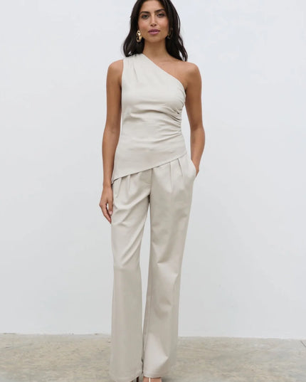 Brady Front Pleat Trouser - Chalk
