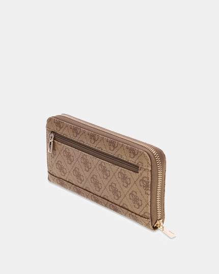 Guess Laurel Large Zip Around - Latte Logo