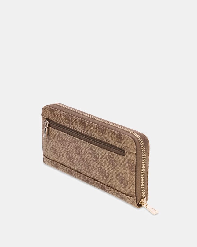 Guess Laurel Large Zip Around - Latte Logo