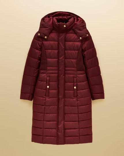 Joules Windborough Longline Padded Coat with Hood - Port