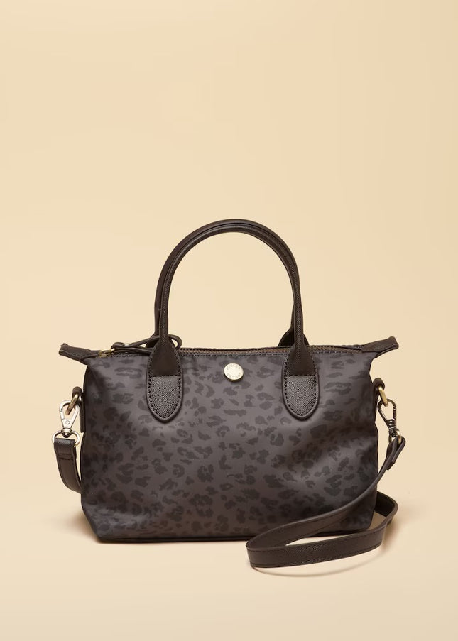 Mini Crossbody Handbag - Chocolate Leopard Print
